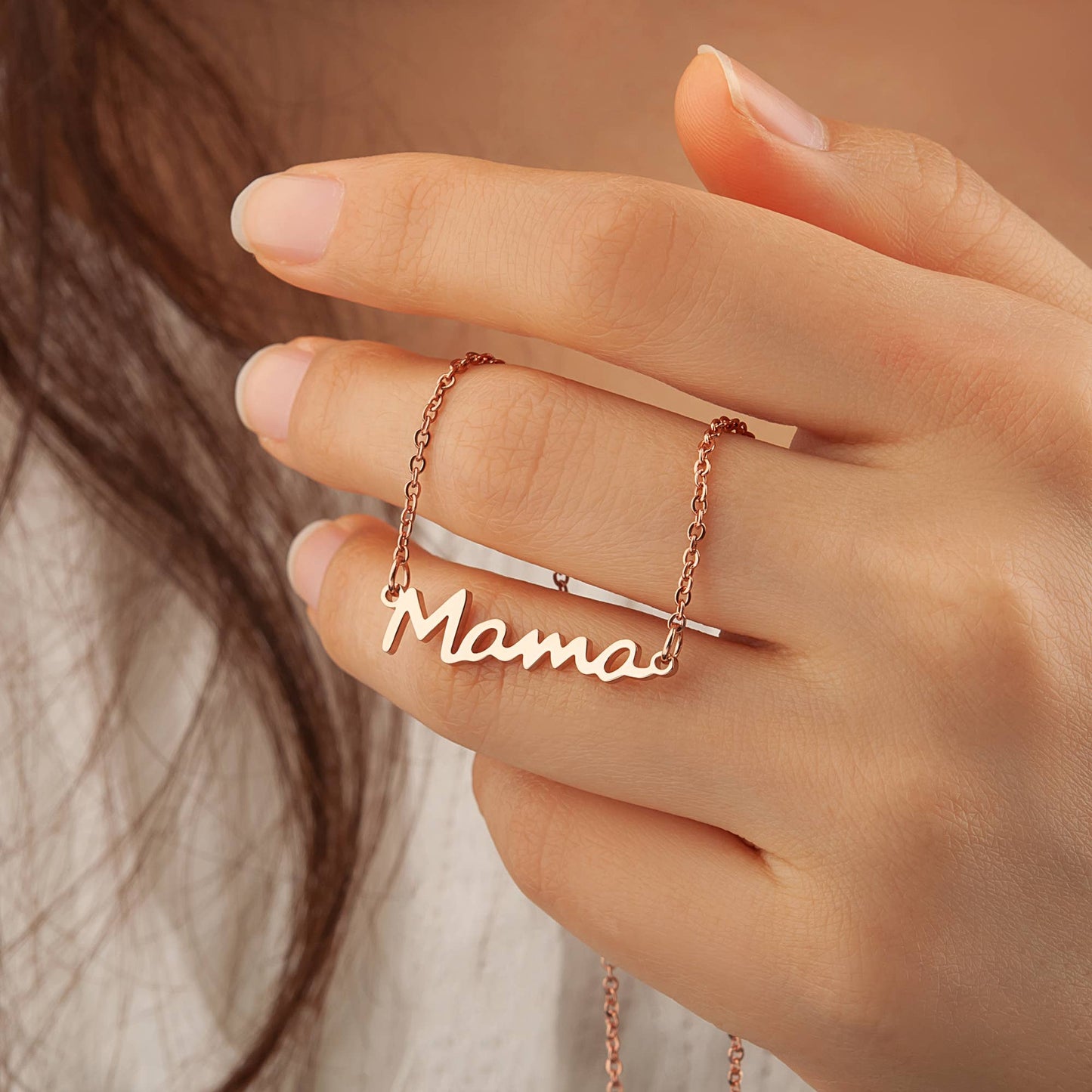 Stainless Steel Mama Necklace Christmas Jewelry Gift for Mom