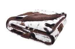 Cowhide Plush Double Layer Throw Blanket