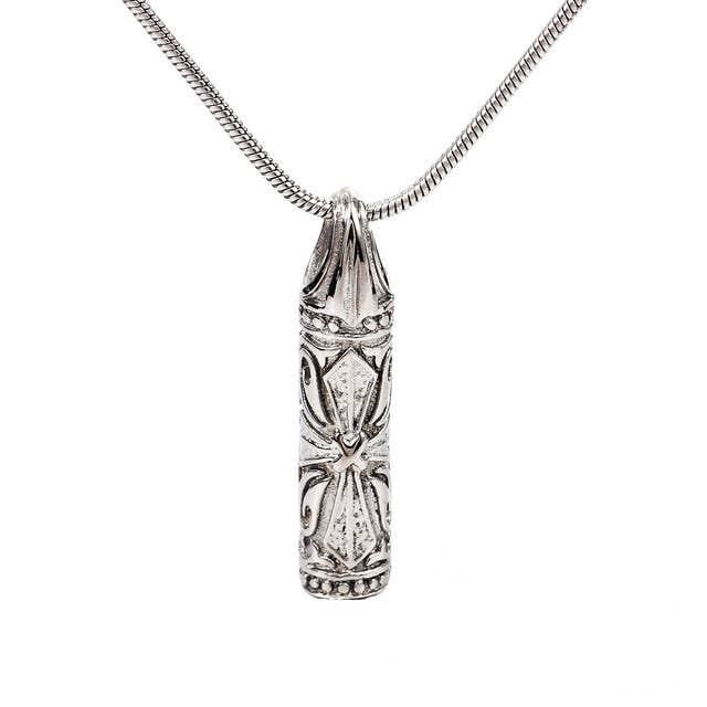 Wishing Cross Cylinder Memorial Necklace