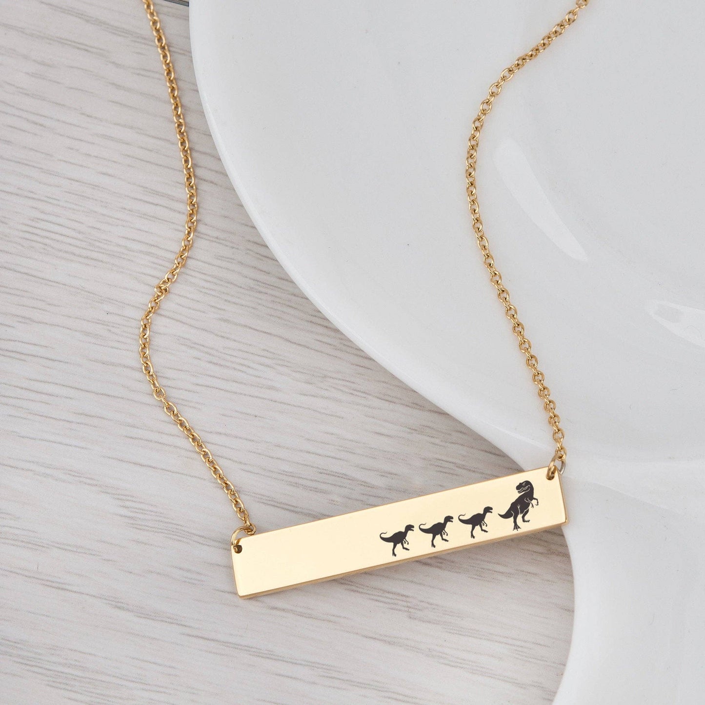 Personalized Mamasaur Custom Bar Necklace Gift