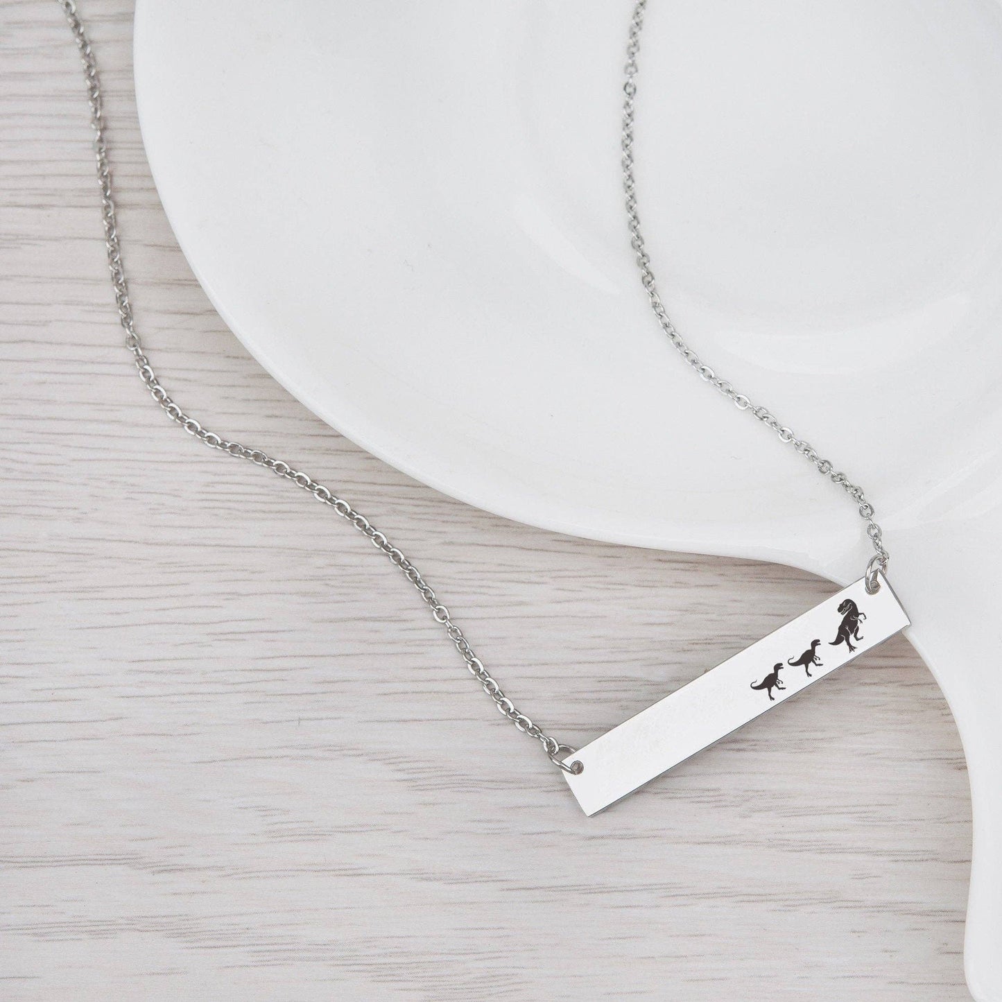 Personalized Mamasaur Custom Bar Necklace Gift