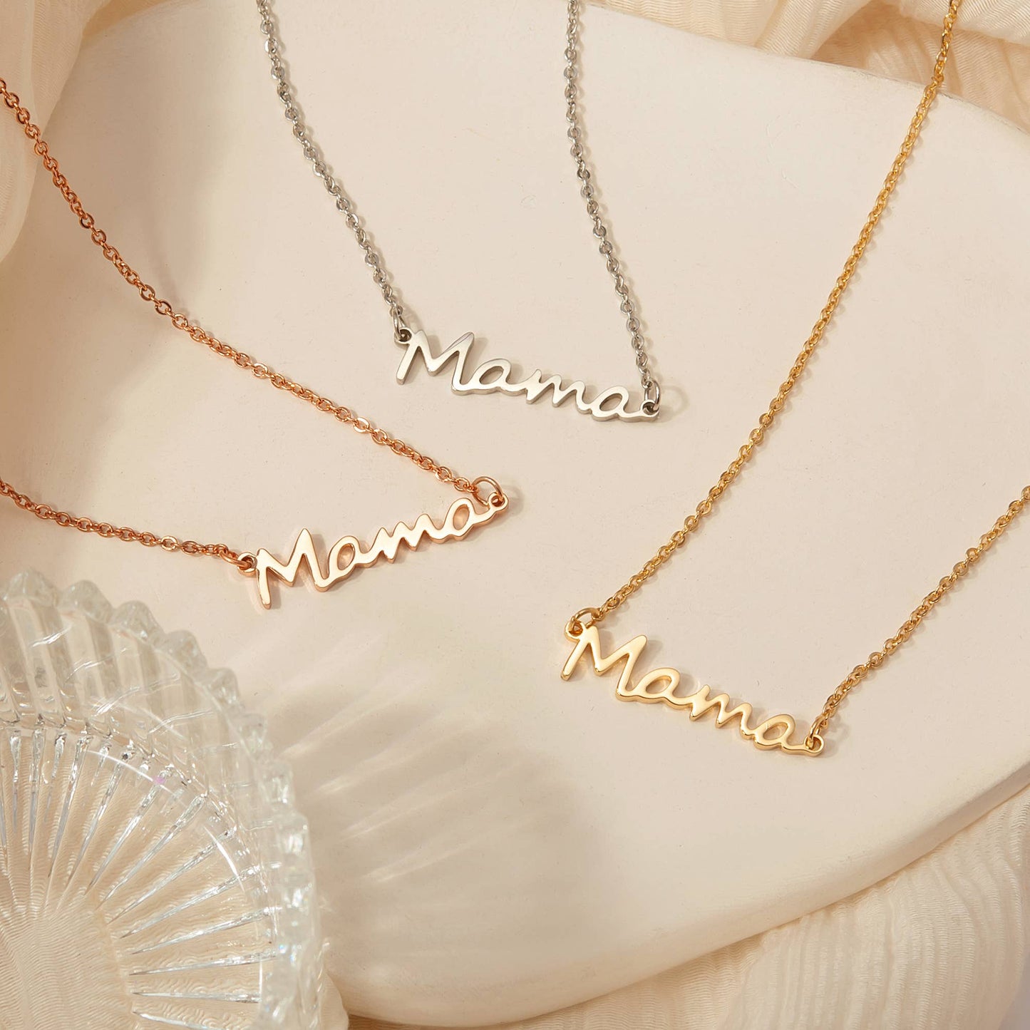 Stainless Steel Mama Necklace Christmas Jewelry Gift for Mom