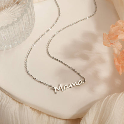 Stainless Steel Mama Necklace Christmas Jewelry Gift for Mom