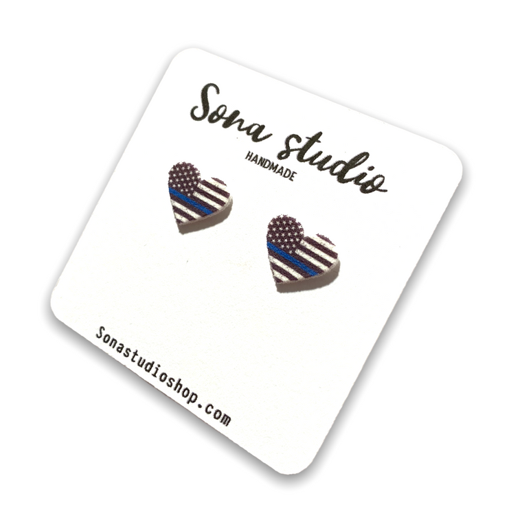 Thin Blue Line Earrings