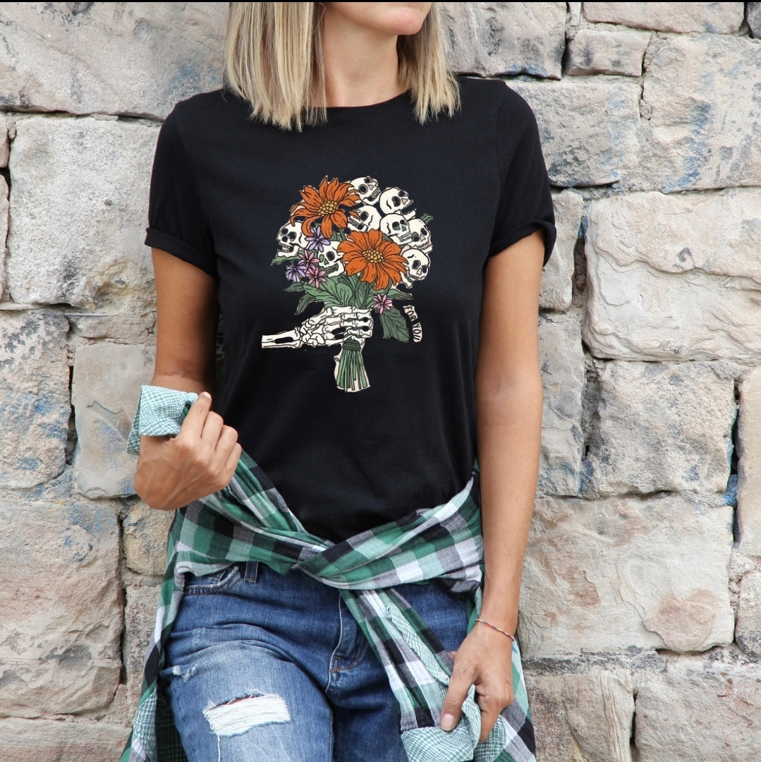 Skulls Bouquet Halloween T-Shirt FINAL SALE