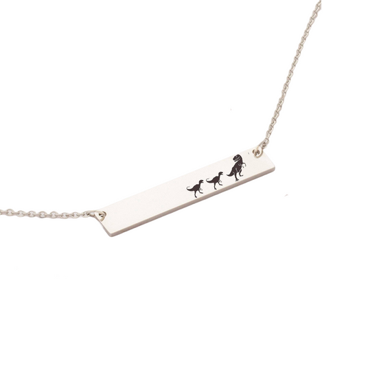 Dinosaur Bar Necklace Gift RTS