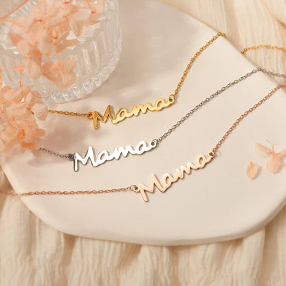 Stainless Steel Mama Necklace Christmas Jewelry Gift for Mom