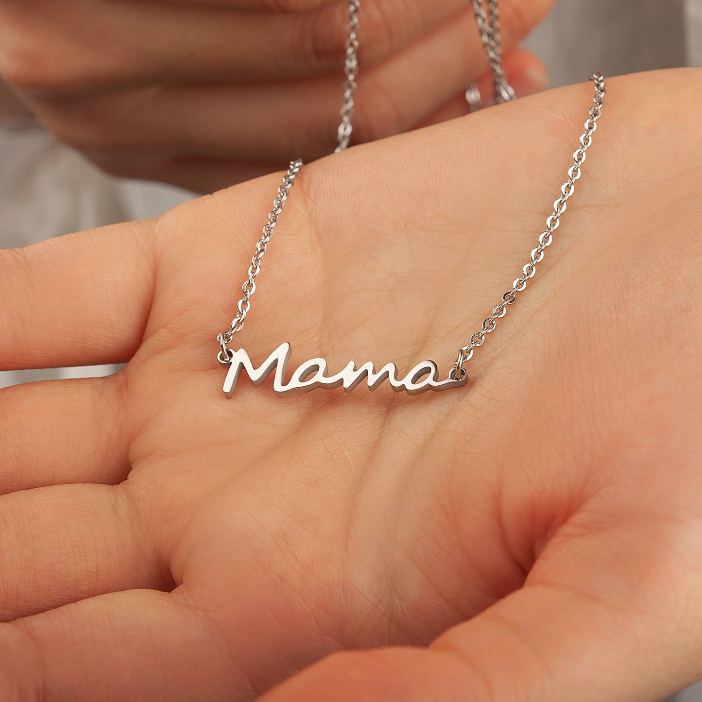 Stainless Steel Mama Necklace Christmas Jewelry Gift for Mom