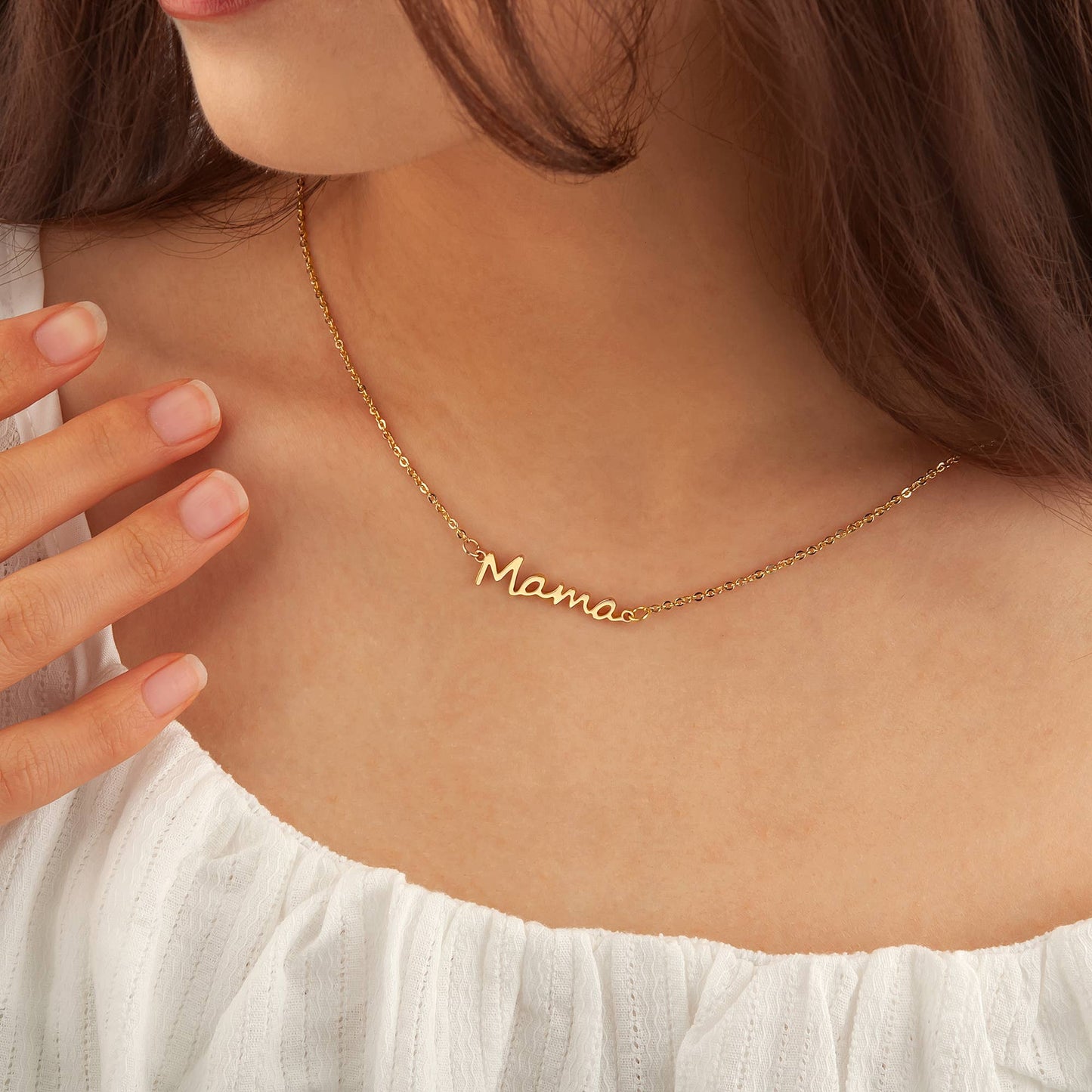 Stainless Steel Mama Necklace Christmas Jewelry Gift for Mom