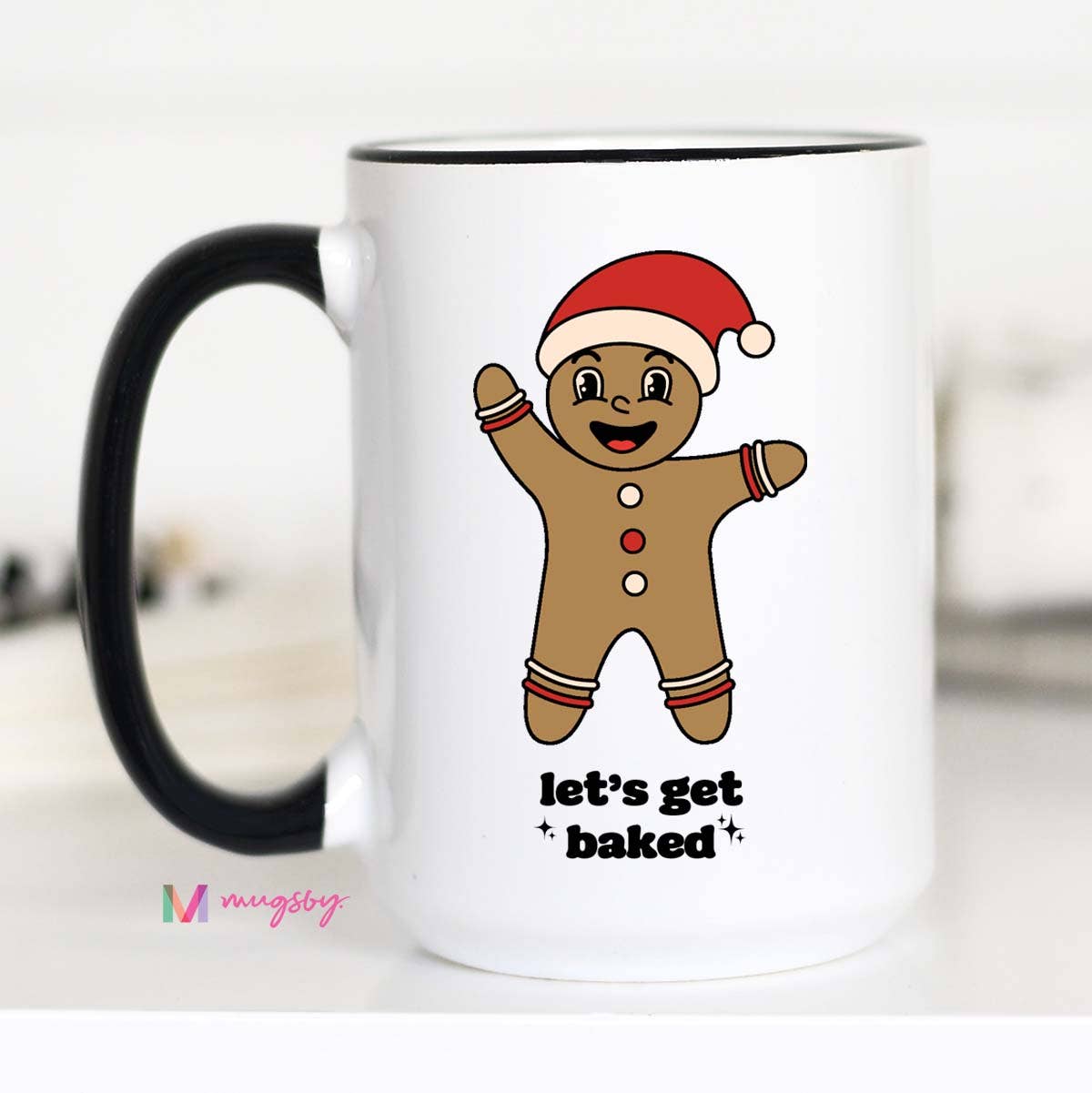 Let's Get Baked Retro Funny Christmas Coffee Mug