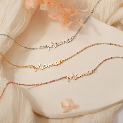 Stainless Steel Mama Necklace Christmas Jewelry Gift for Mom