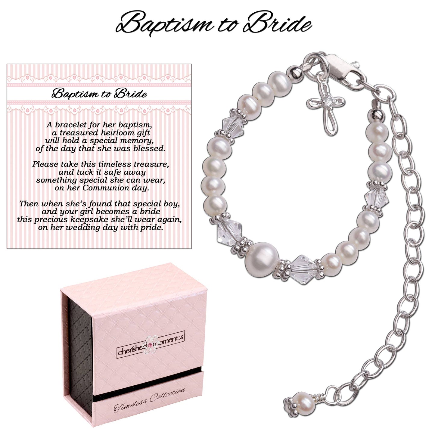 Sterling Silver Cross Bracelet Gift Baptism to Bride™