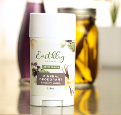 LIMITED EDITION Blueberry Vanilla Mineral Deodorant For Freshness (No Aluminum or Baking Soda)