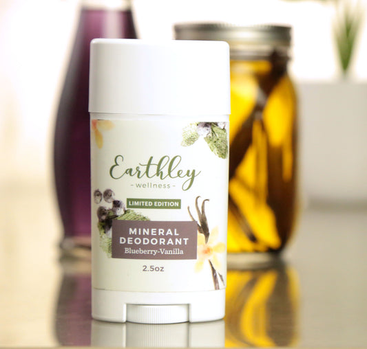 LIMITED EDITION Blueberry Vanilla Mineral Deodorant For Freshness (No Aluminum or Baking Soda)