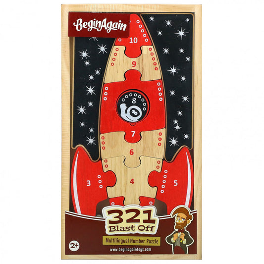 321 Blast Off Puzzle - Multilingual Space Puzzle