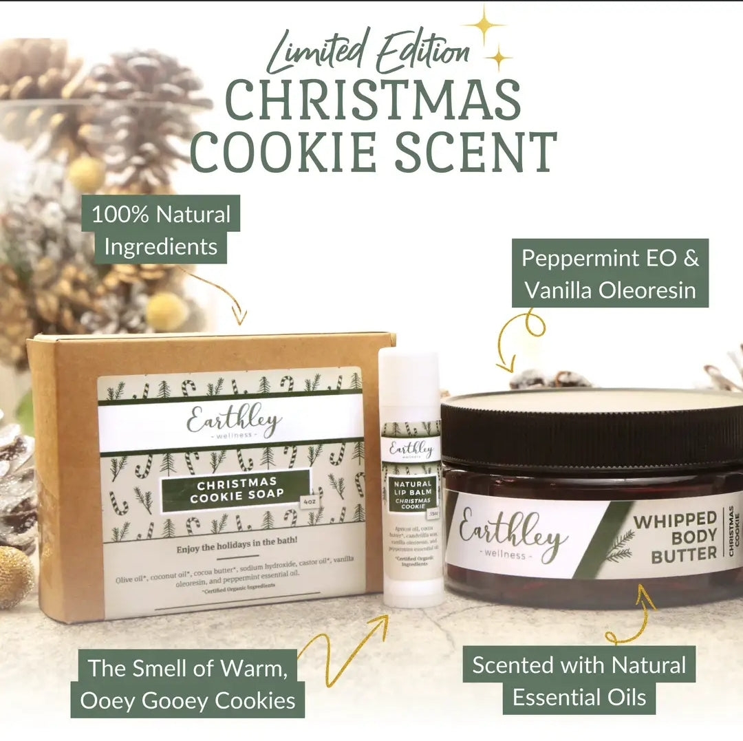 Limited seasonal Christmas Cookie Soap, Body Butter and Lip Balm Bundle