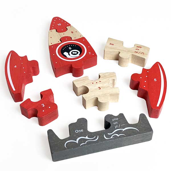 321 Blast Off Puzzle - Multilingual Space Puzzle