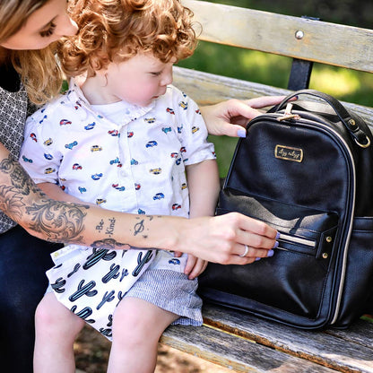 Black Itzy Mini™ Diaper Bag Backpack DISCONTINUED