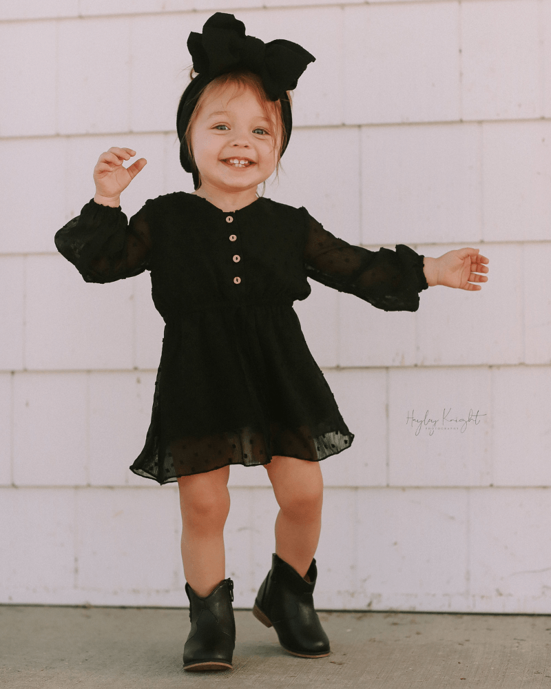 Mommy and Me Windsor Dot Dress - Black