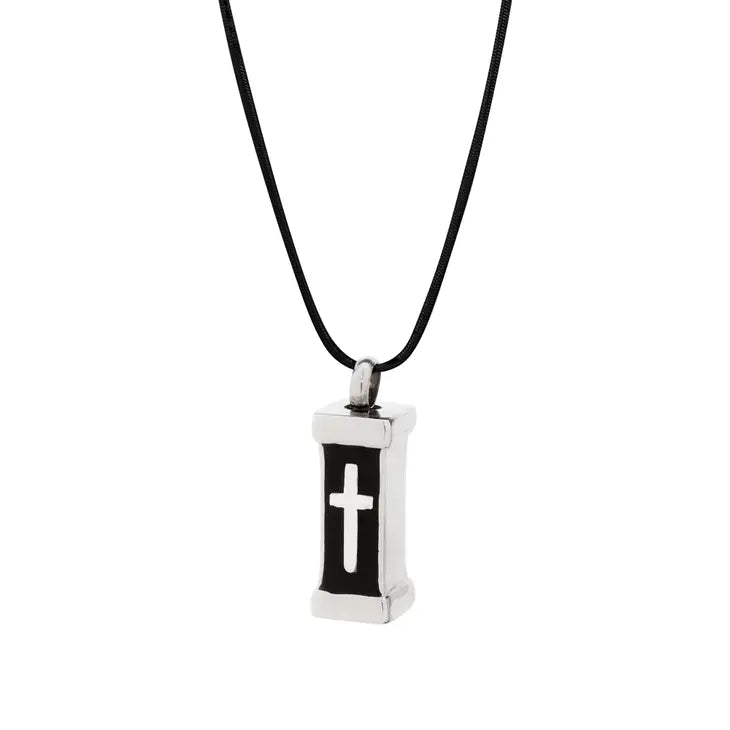 Boxed Urn Cross Memorial Necklace