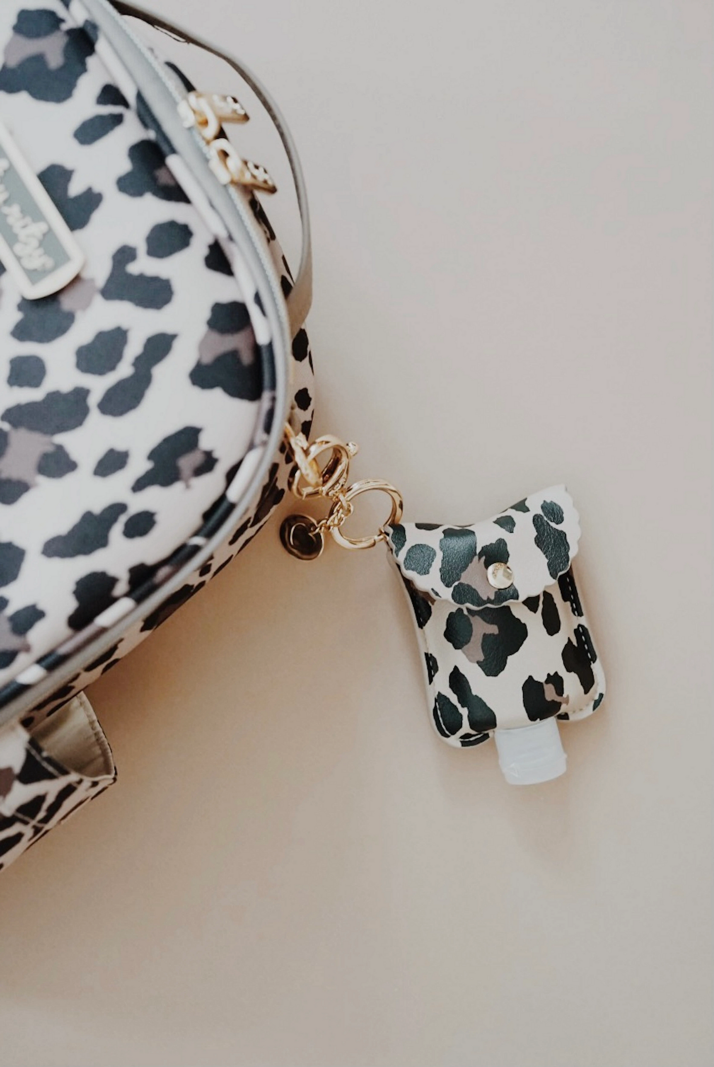 Leopard Cute 'n Clean™ Hand Sanitizer Charm Keychain