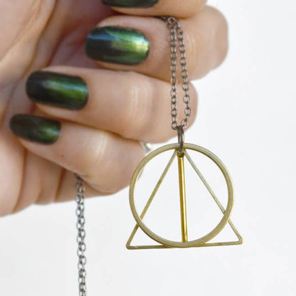 The Wand, Stone & Cloak Geometric Necklace