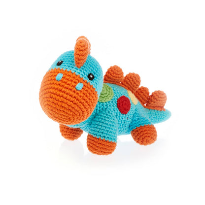 Turquoise Steggy Dinosaur Rattle