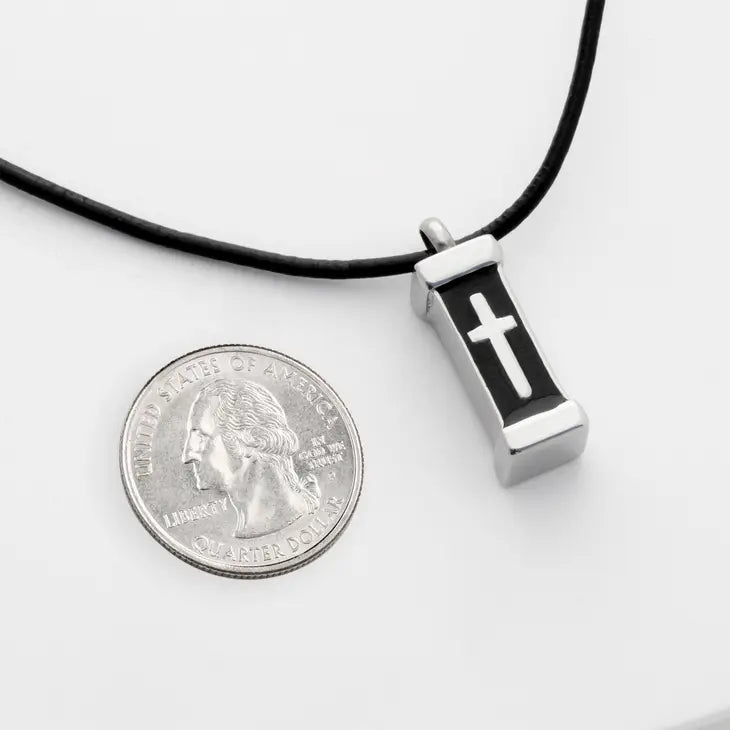 Boxed Urn Cross Memorial Necklace