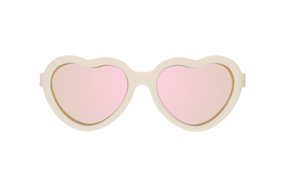 Polarized Heart: Sweet Cream | Rose Gold Mirrored Lens