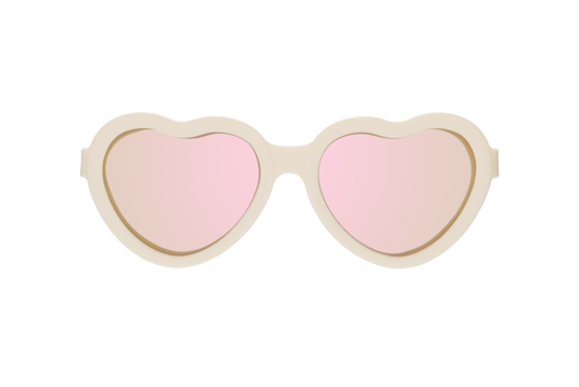 Polarized Heart: Sweet Cream | Rose Gold Mirrored Lens