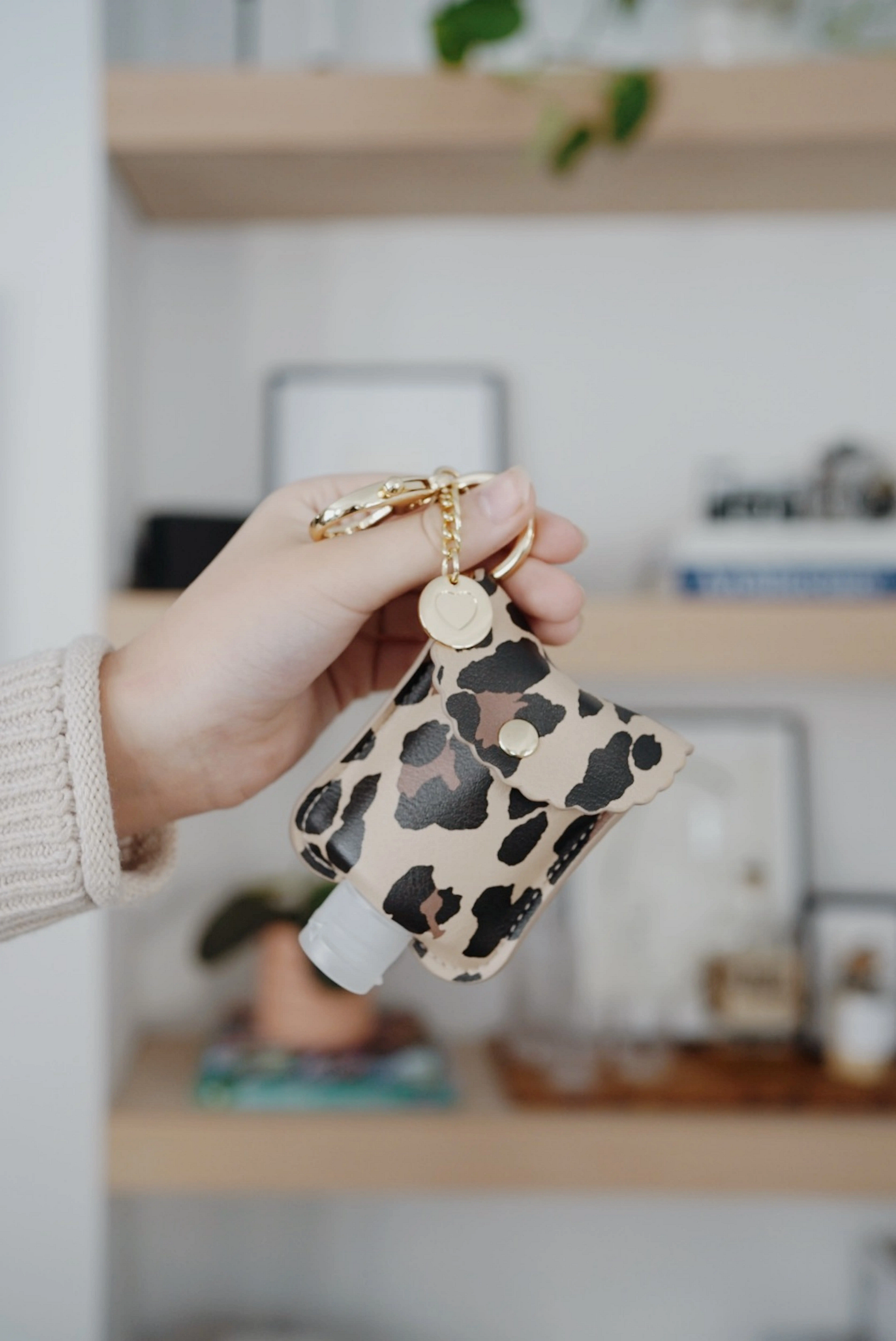 Leopard Cute 'n Clean™ Hand Sanitizer Charm Keychain