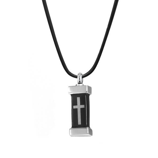 Boxed Urn Cross Memorial Necklace