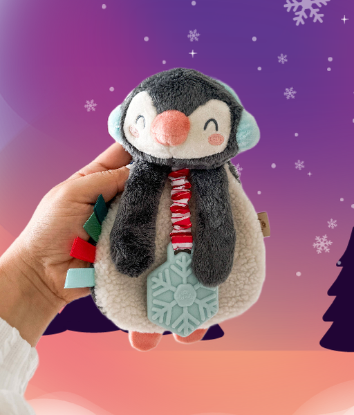 Holiday Penguin Itzy Lovey™ Plush + Teether Toy