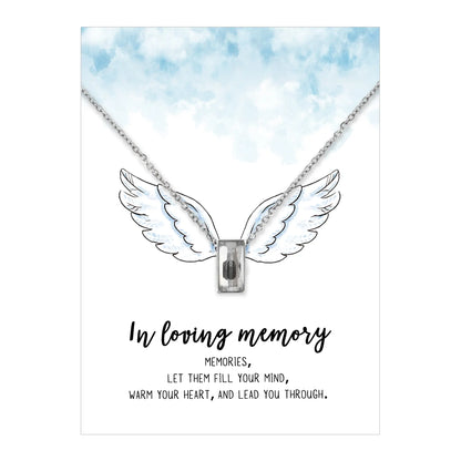 Angel in the Sky Cube Memorial Ashes Urn Ashes Hold Necklace