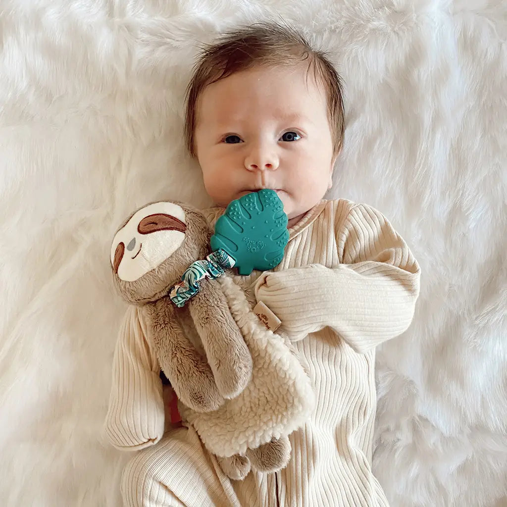 Itzy Lovey™ Sloth Plush with Silicone Teether Toy