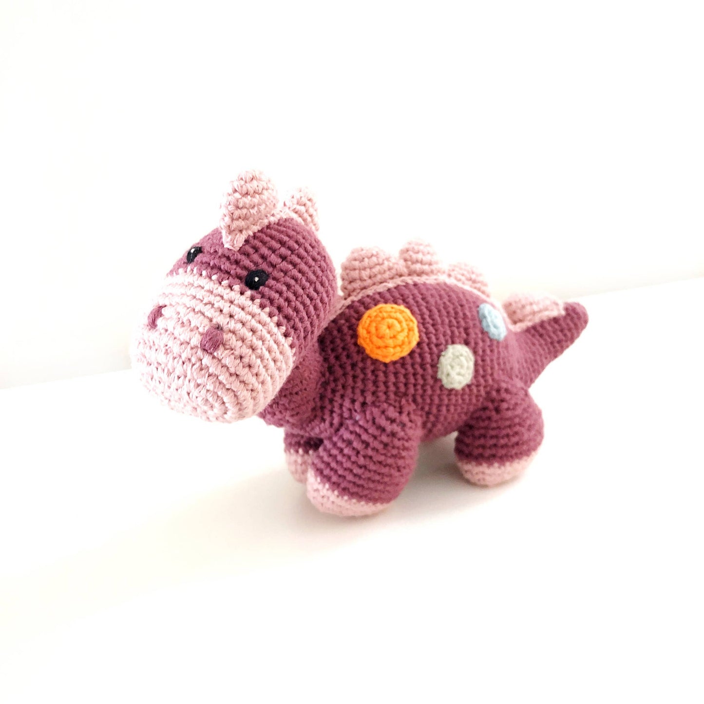 Organic Dinosaur Rattle -Purple