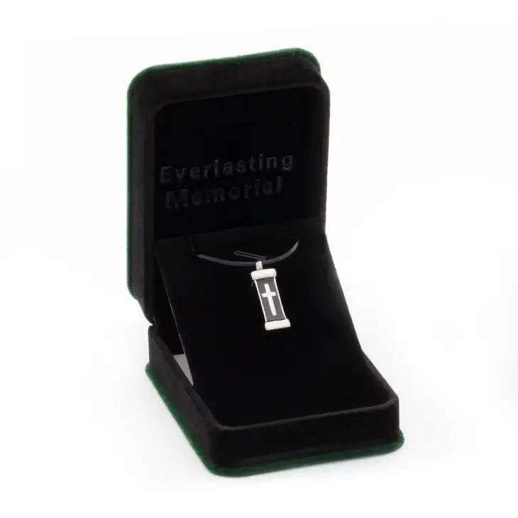 Boxed Urn Cross Memorial Necklace