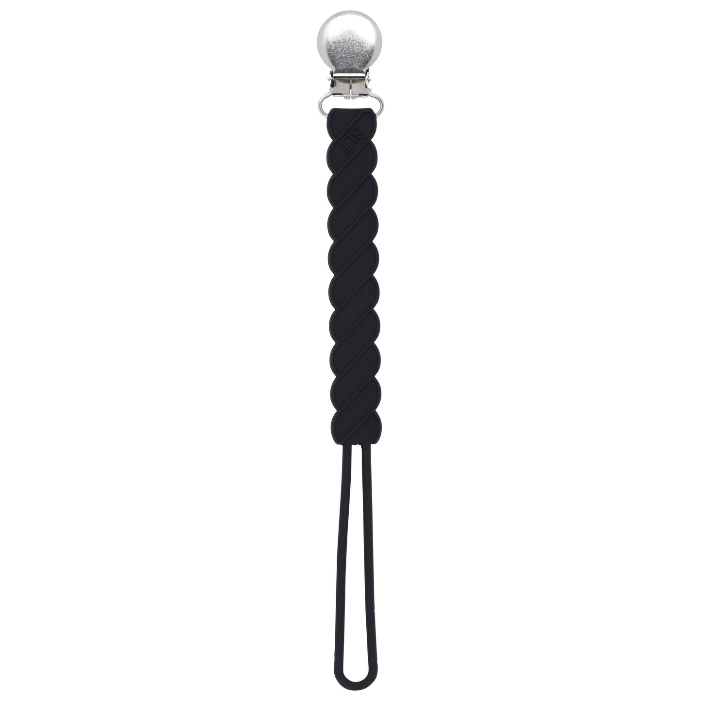 Twist Black All Silicone Modern Pacifier Clip