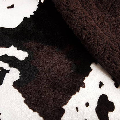 Cowhide Plush Sherpa Baby Blanket