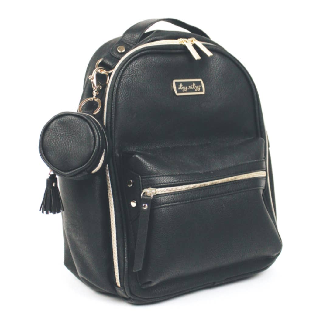 Black Itzy Mini™ Diaper Bag Backpack DISCONTINUED