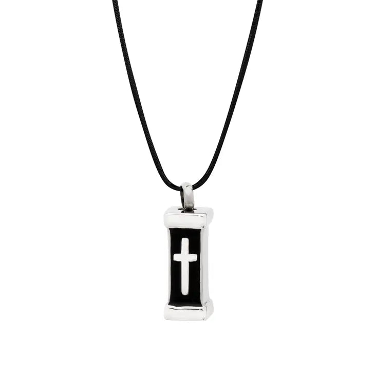 Boxed Urn Cross Memorial Necklace