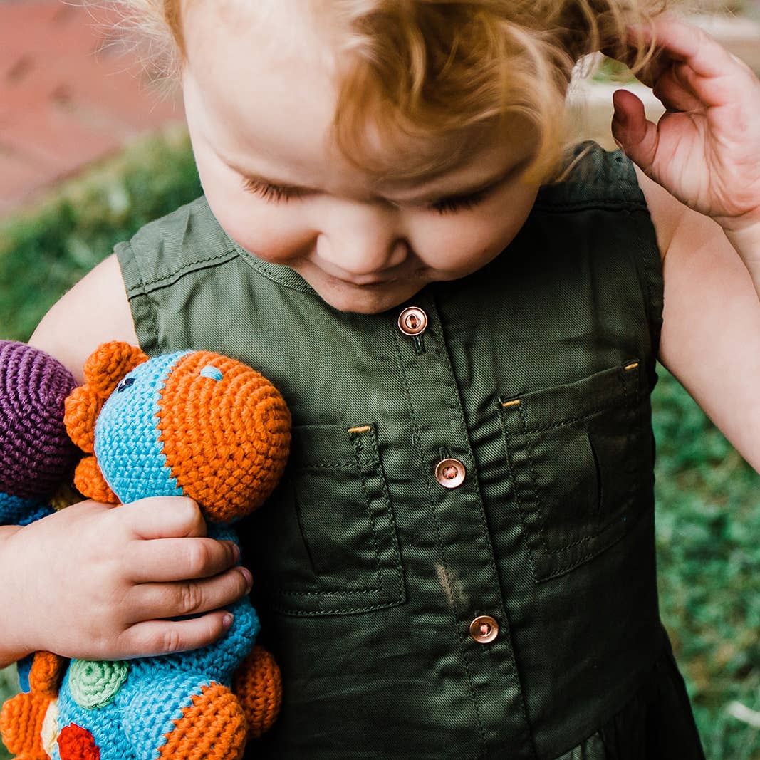 Turquoise Steggy Dinosaur Rattle