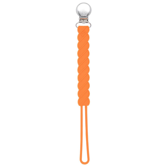 Twist Orange All Silicone Modern Pacifier Clip