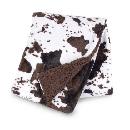 Cowhide Plush Double Layer Throw Blanket