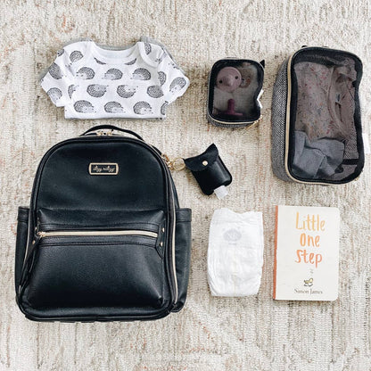 Black Itzy Mini™ Diaper Bag Backpack DISCONTINUED