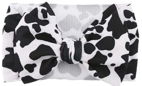 Knotted Headwrap- Cow Print
