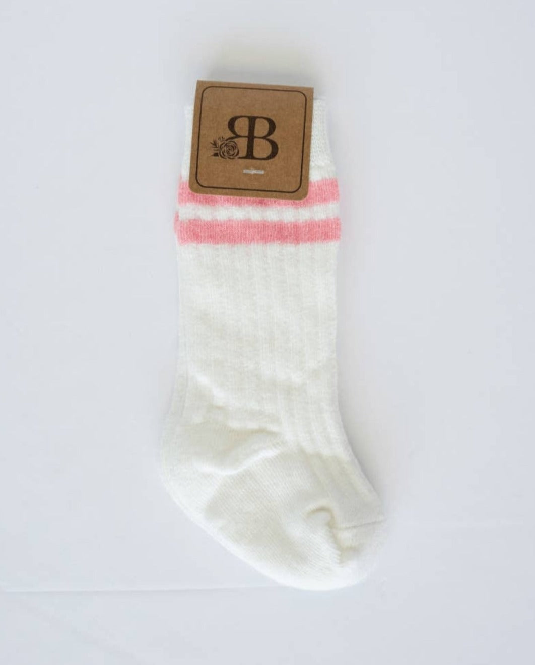 Randi Vintage Stripe Midi Light Pink Socks