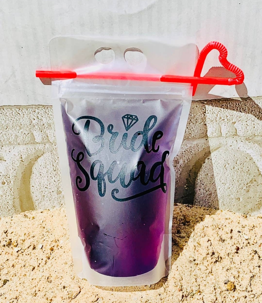 Bride Squad Reusable Drink Pouches