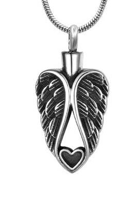 Guardian Angel Heart Silver Memorial Necklace RTS