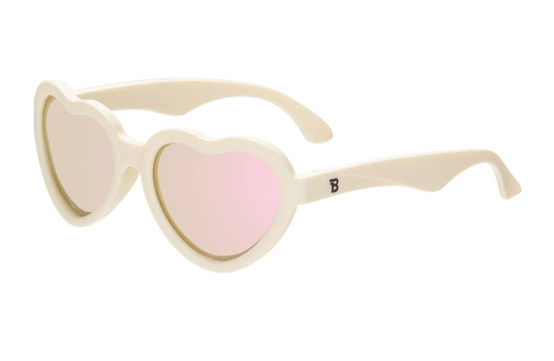 Polarized Heart: Sweet Cream | Rose Gold Mirrored Lens